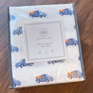 Modern Southern Home Blue Truck Microfiber 4-PC Full Sheet Set